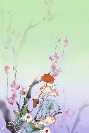 梅花印花花型图片