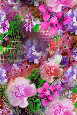 牡丹印花花型图片