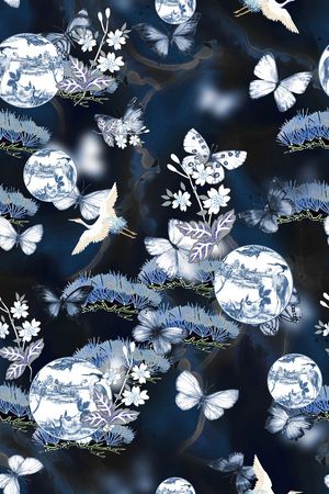 香云纱印花花型图片
