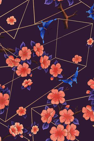 梅花印花花型图片