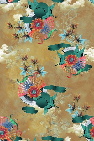 香云纱印花花型图片