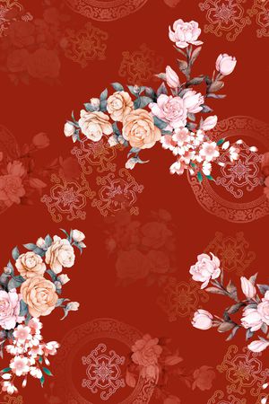 中国风印花花型图片