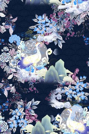 香云纱印花花型图片