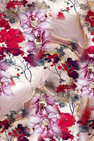 手绘印花花型图片