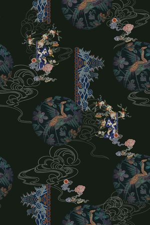 香云纱印花花型图片