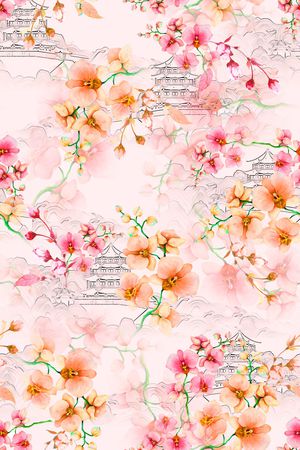 水彩印花花型图片