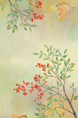 花鸟印花花型图片