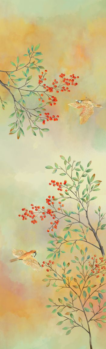 花鸟印花花型图片