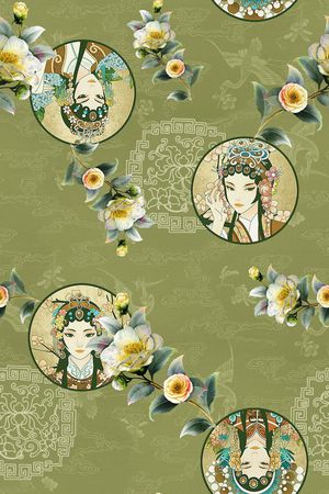 真丝印花花型图片