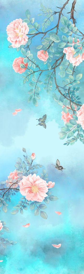蔷薇花印花花型图片