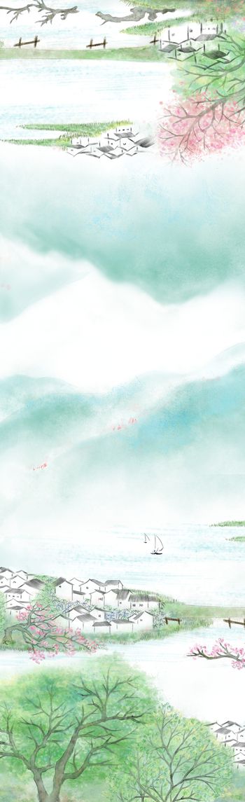 水彩晕染印花花型图片