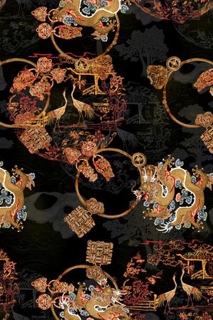 香云纱印花花型图片