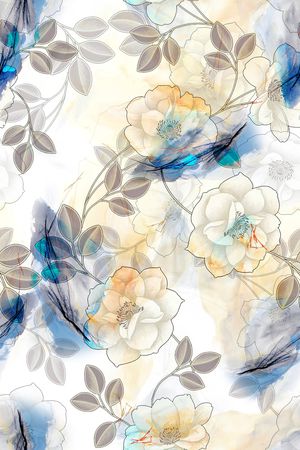 抽象花卉印花花型图片
