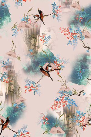植物印花花型图片