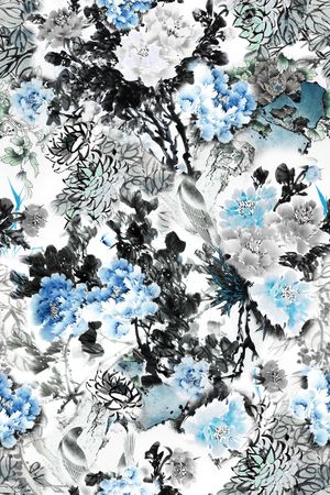 水彩印花花型图片