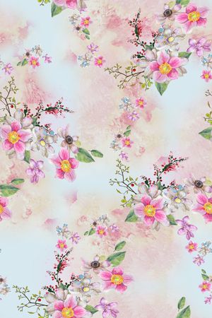 绿植树叶印花花型图片