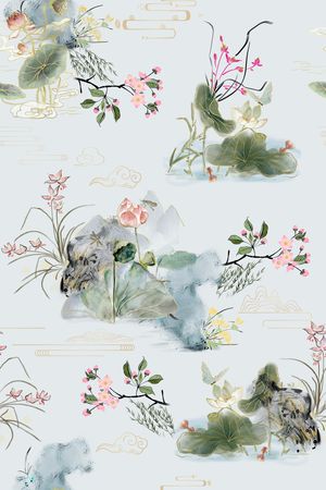 连衣裙印花花型图片