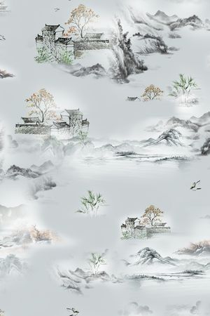 绿植树叶印花花型图片