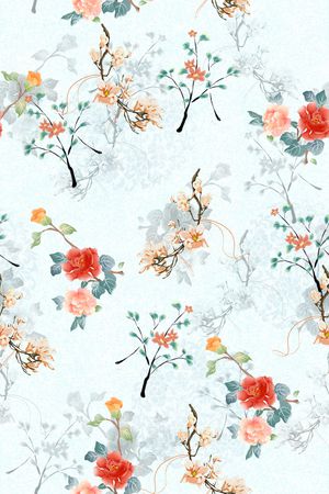 连衣裙印花花型图片