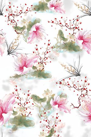 连衣裙印花花型图片