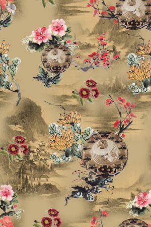 连衣裙印花花型图片