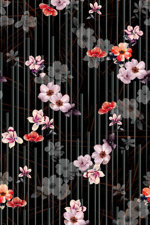 连衣裙印花花型图片