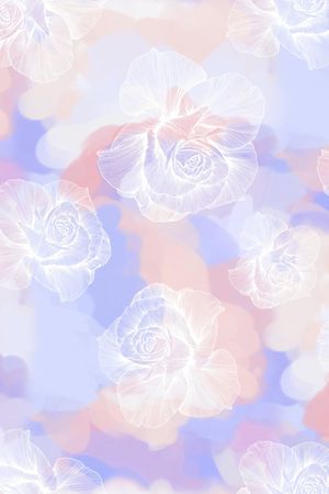 线条花卉印花花型图片