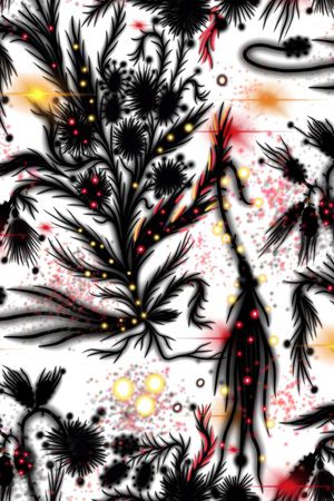抽象花草印花花型图片