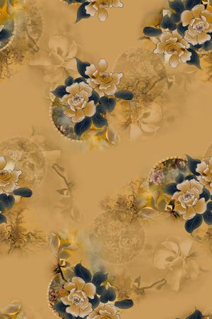 连衣裙印花花型图片