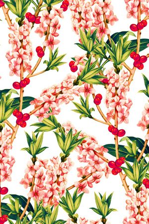 桃花印花花型图片