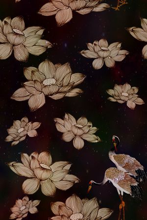 绿植树叶印花花型图片