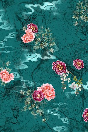 连衣裙印花花型图片