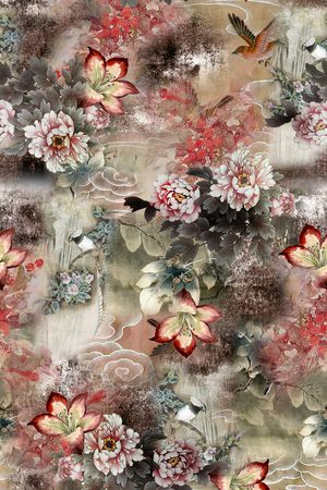 手绘印花花型图片