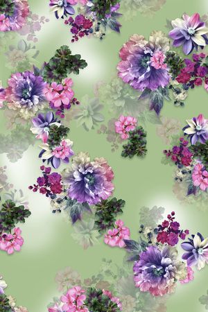 旗袍印花花型图片