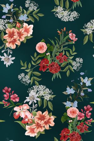 绿植树叶印花花型图片