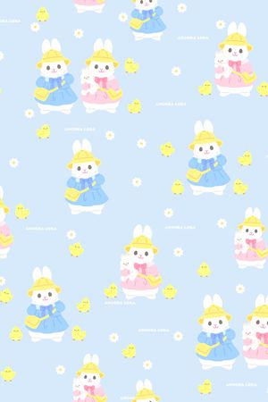 小兔子印花花型图片