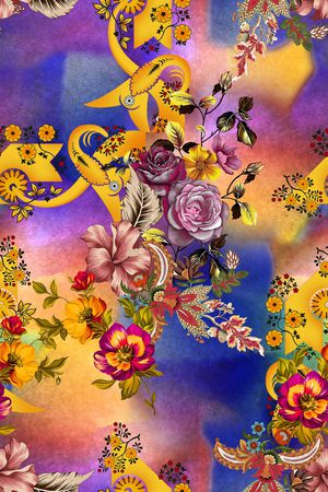 组合花印花花型图片