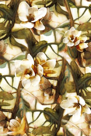 绿植树叶印花花型图片