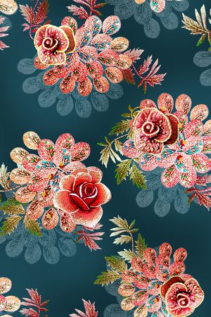 中老年印花花型图片