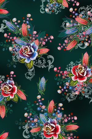 中老年印花花型图片