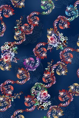 中老年印花花型图片