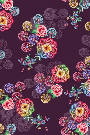 中老年印花花型图片