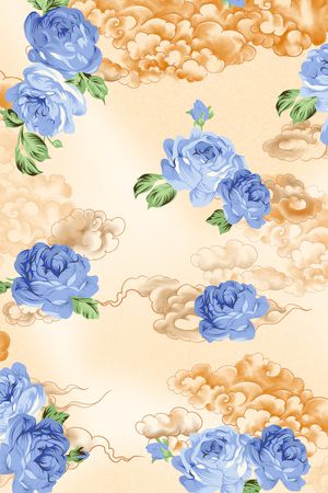 水墨风印花花型图片