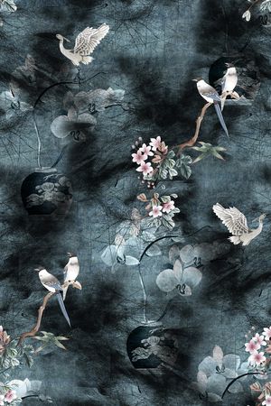 仙鹤印花花型图片