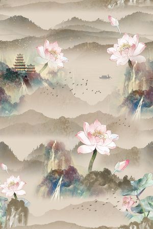绿植树叶印花花型图片