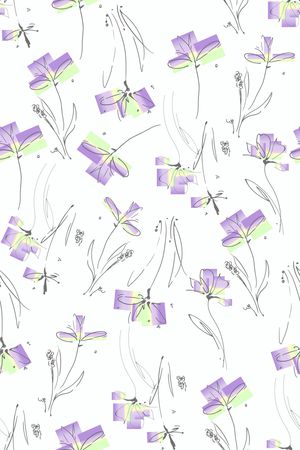 绿植树叶印花花型图片