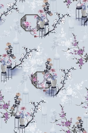 花瓶印花花型图片
