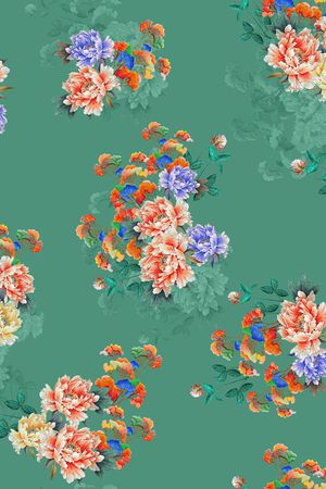 中老年秋冬女装印花花型图片