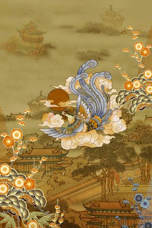 凤凰印花花型图片