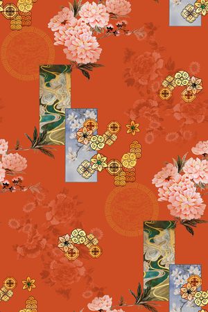 香云纱印花花型图片